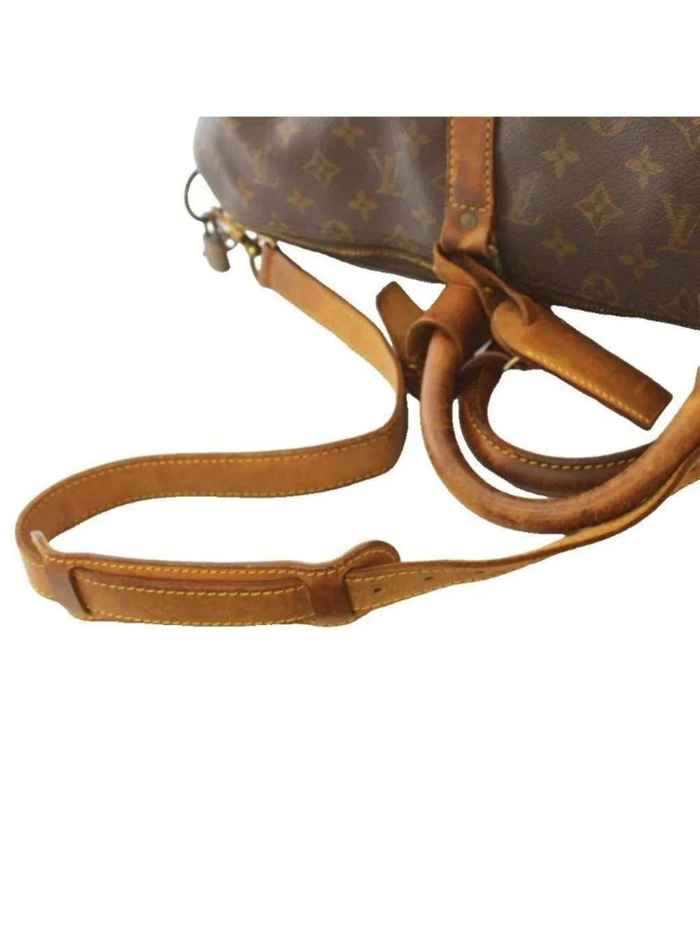 Louis Vuitton Keepall Bandouliere 50 Monogram Boston Bag Brown TK